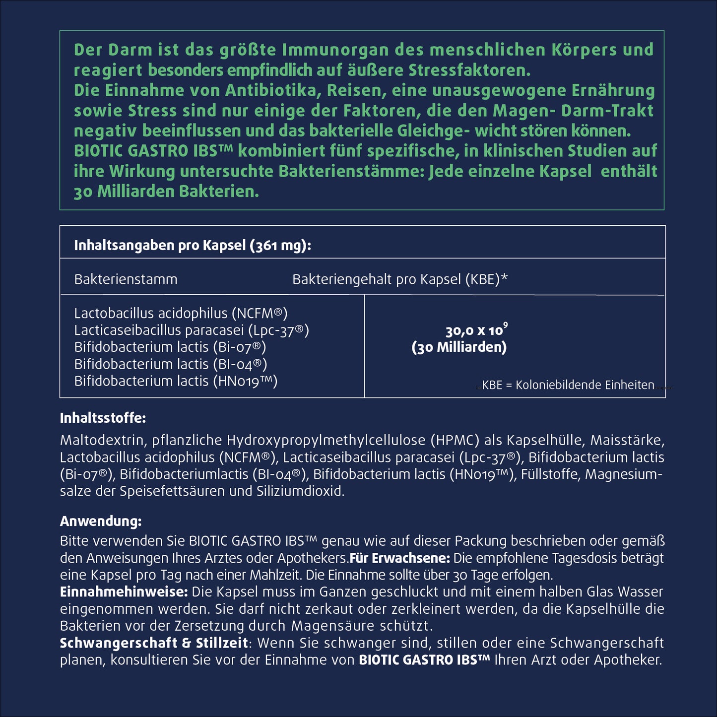 Biotic Gastro IBS™ – Probiotika Kapseln | La Curavida Swiss