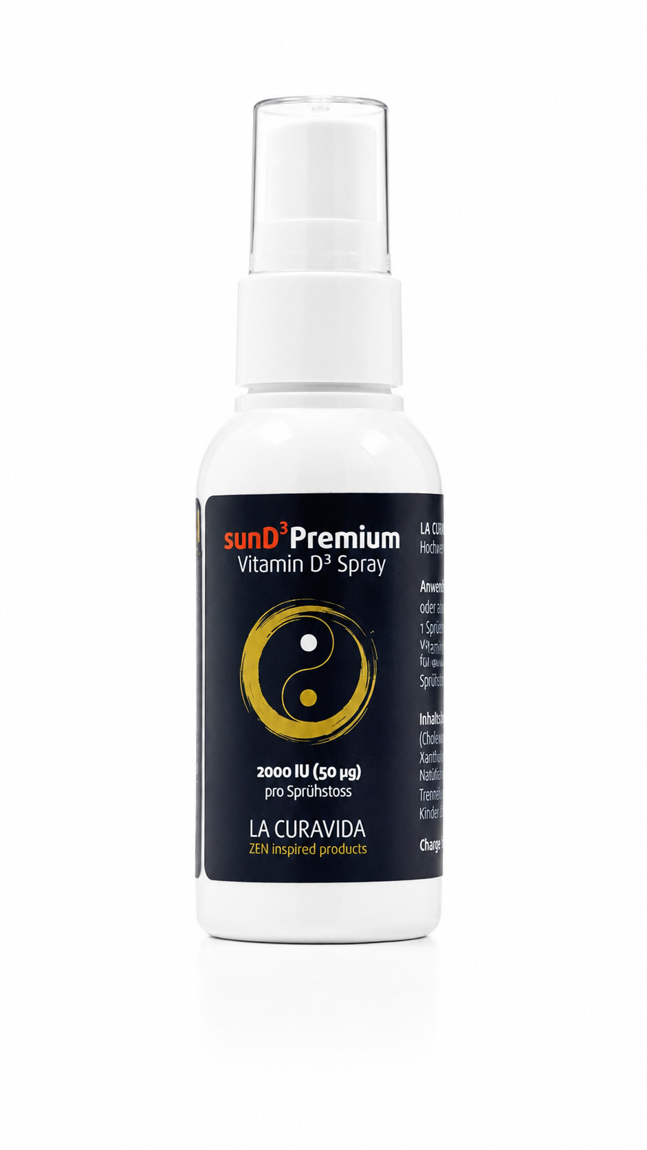 sunD³ Premium – Reines Vitamin D3 Spray | 2000 IU pro Sprühstoß | 50 ml