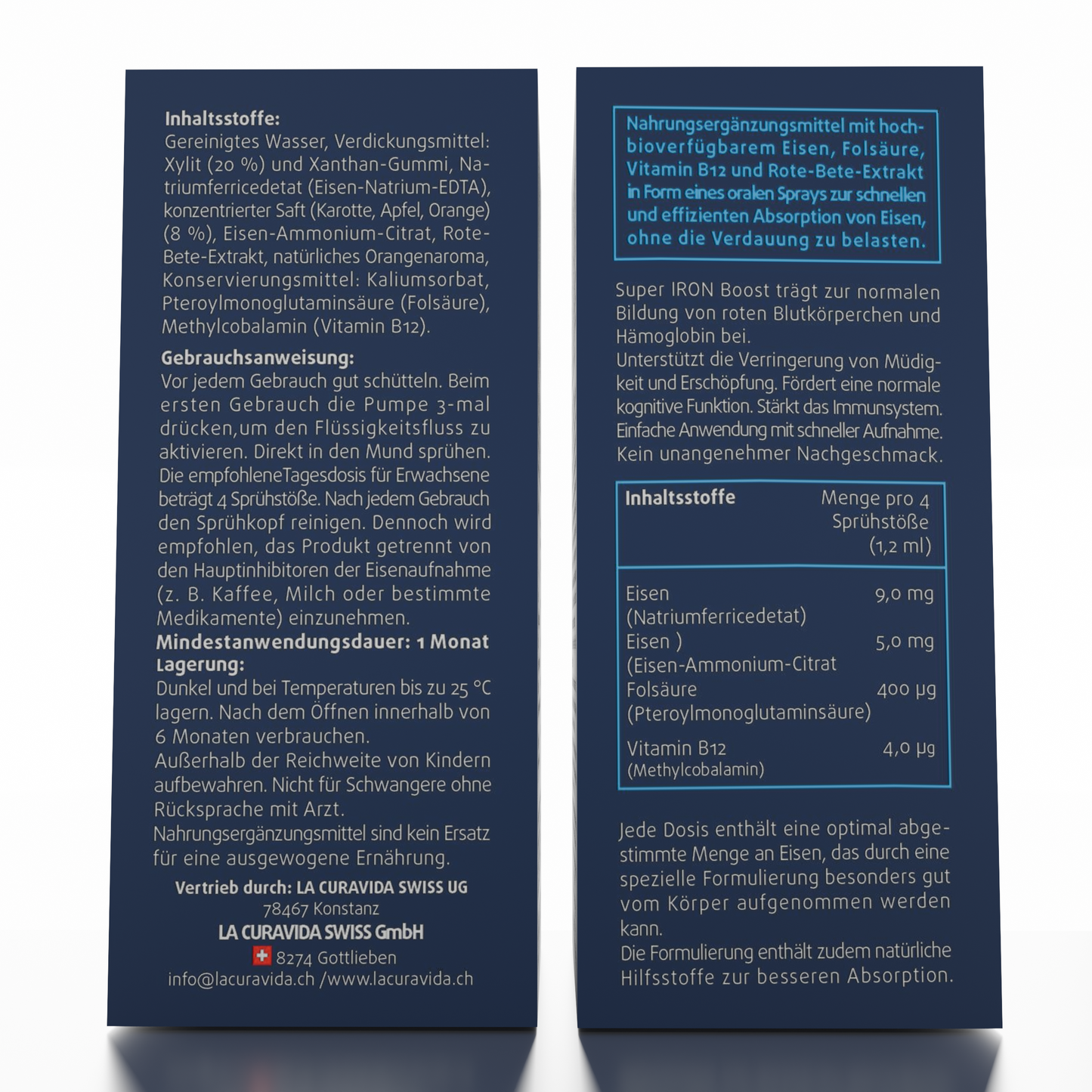 Super IRON Boost – Eisen + Vitamin B12 Mundspray | La Curavida Swiss