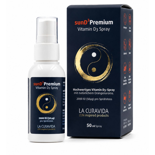 sunD³ Premium – Reines Vitamin D3 Spray | 2000 IU pro Sprühstoß | 50 ml